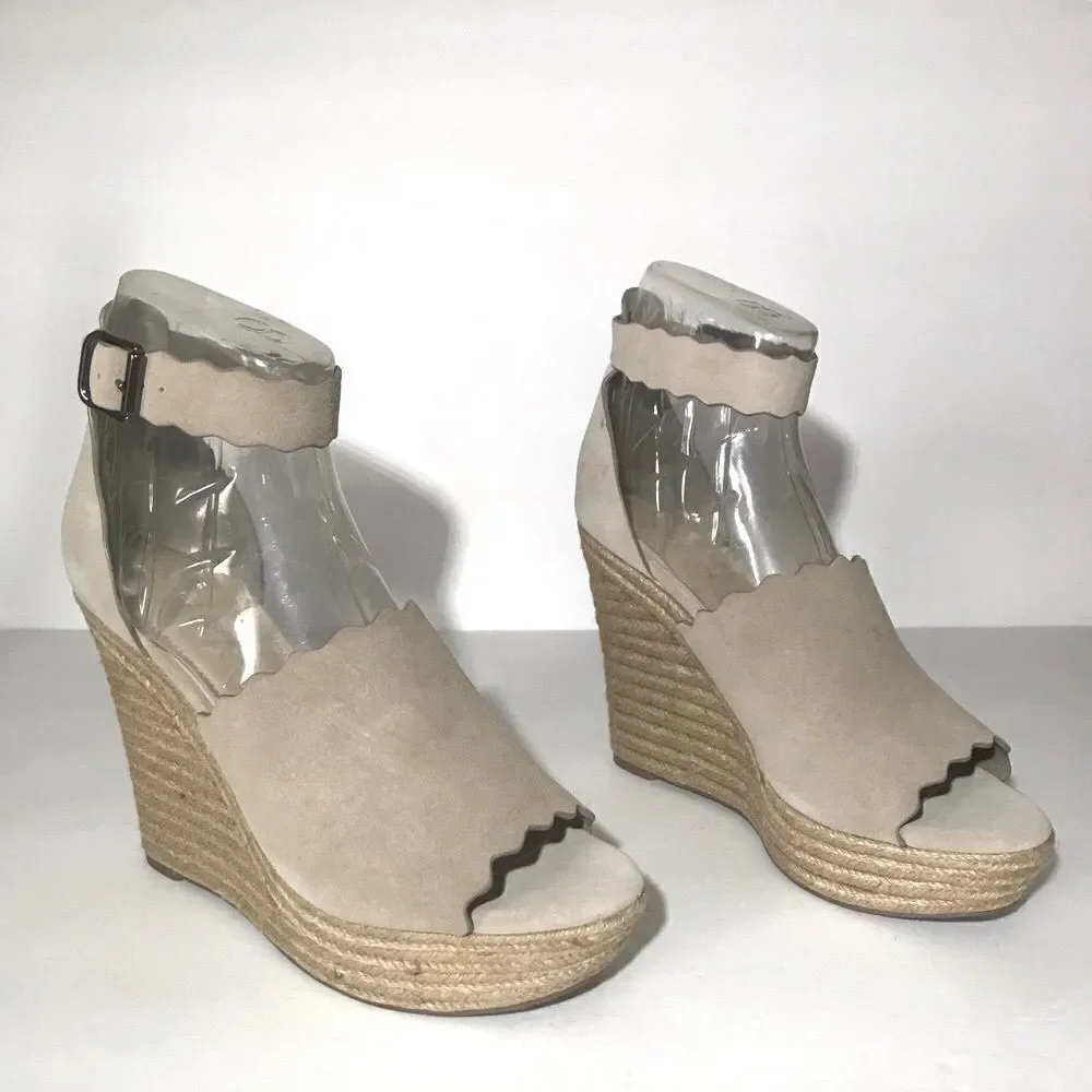 Marc Fisher Haya Suede Ankle Strap Espadrille Sandals